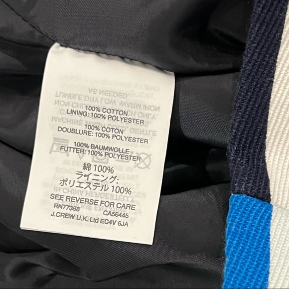 J. CREW Women's Striped Pencil Skirt Sz 0 Color Block Blue Navy White Straight - Picture 6 of 6